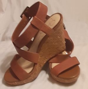 Jessica Simpson Leather adjustable strap shoes